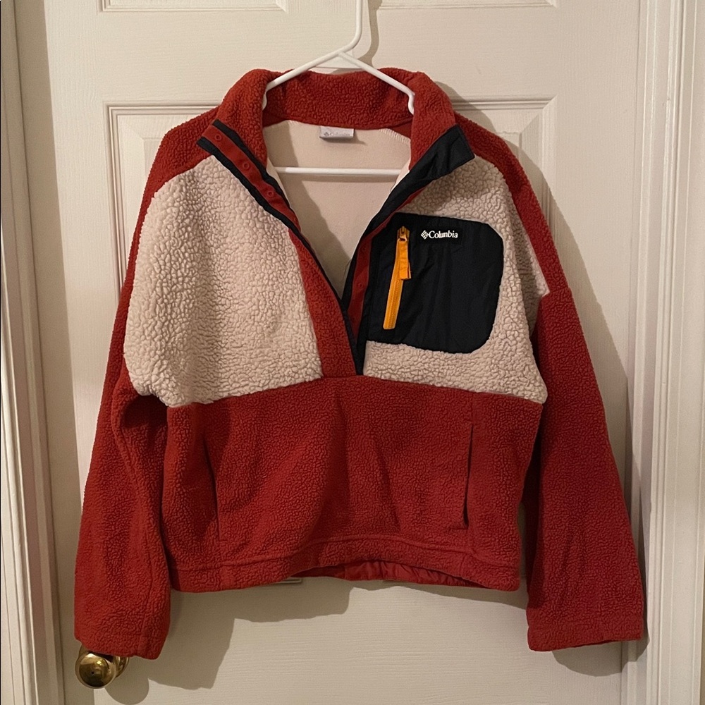 Columbia Orange and White Fleece Jacket